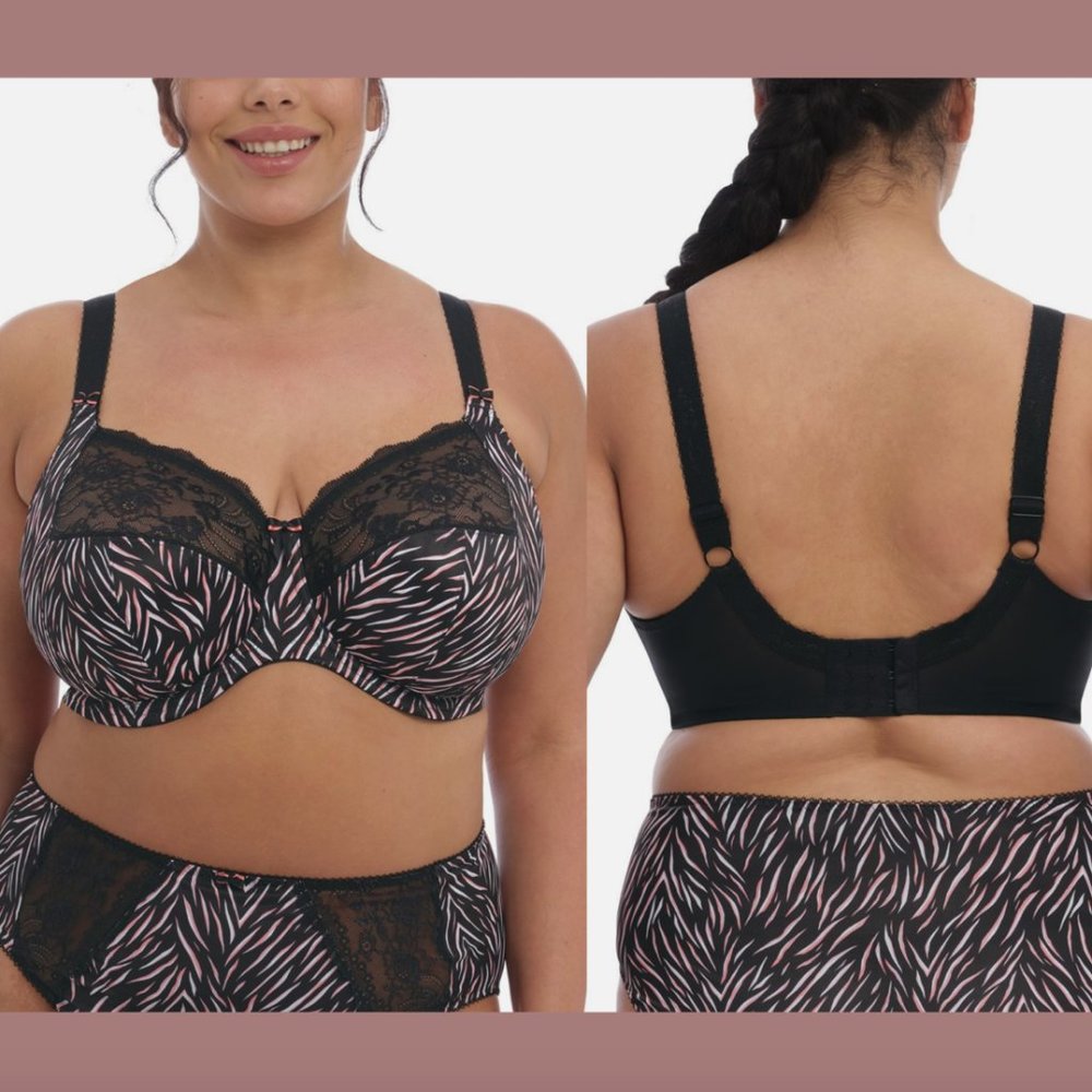 NEW $69 Elomi [ 34J ] Morgan‎ Full Figure Underwire Bra in Serengeti Black #5793 - Picture 2 of 10